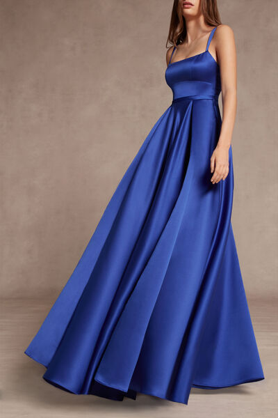 Full Satin Dress with Shaped Top - Party