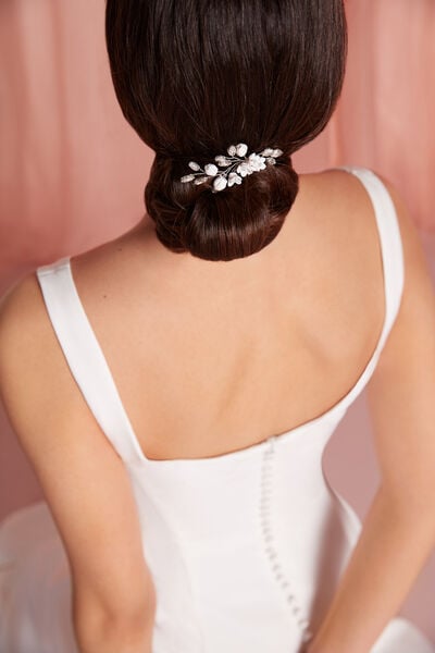 Hair pin with flowers and strass
