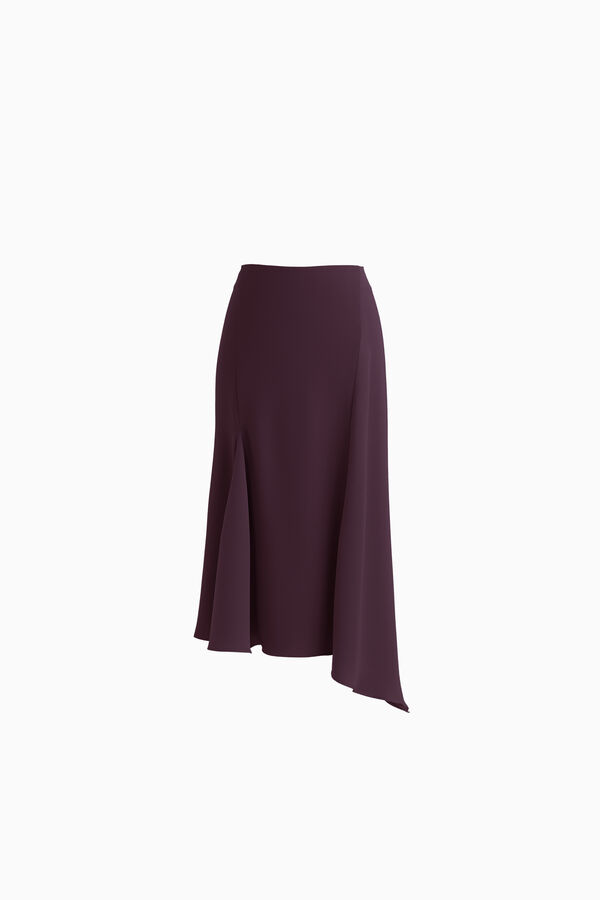 Asymmetrischer Midirock aus Satin