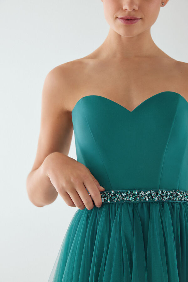 Embroidered satin Belt