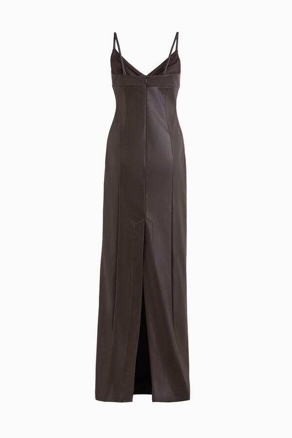 Robe longue en similicuir