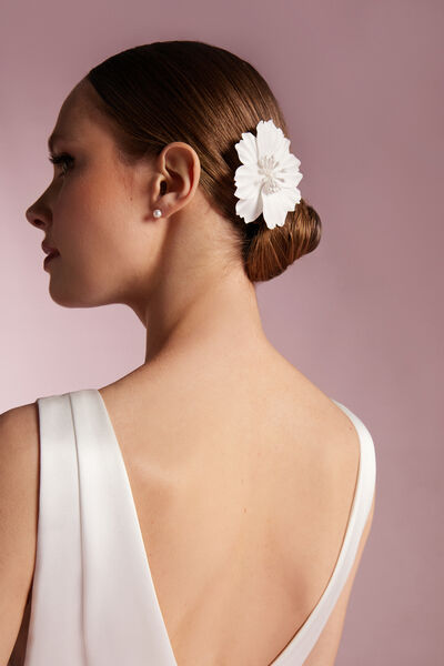 Fabric flower hair clip