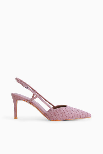 Slingback aus geflochtenem Leder