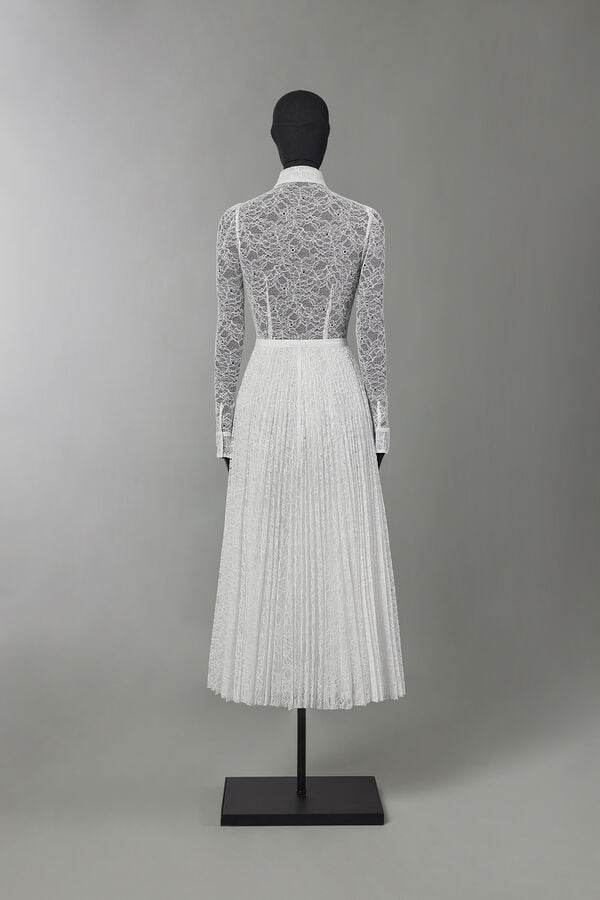 Jupe pliss&eacute;e en dentelle