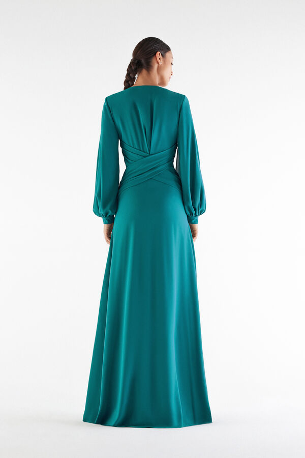 Abito Donna Maniche Lunghe - Eleganza Semplice Con Chiusura A Cerniera