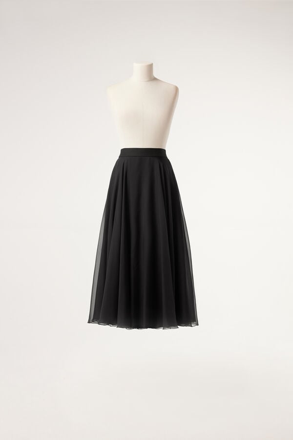 Jupe midi en chiffon