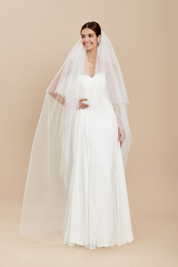 Velo in tulle con balza