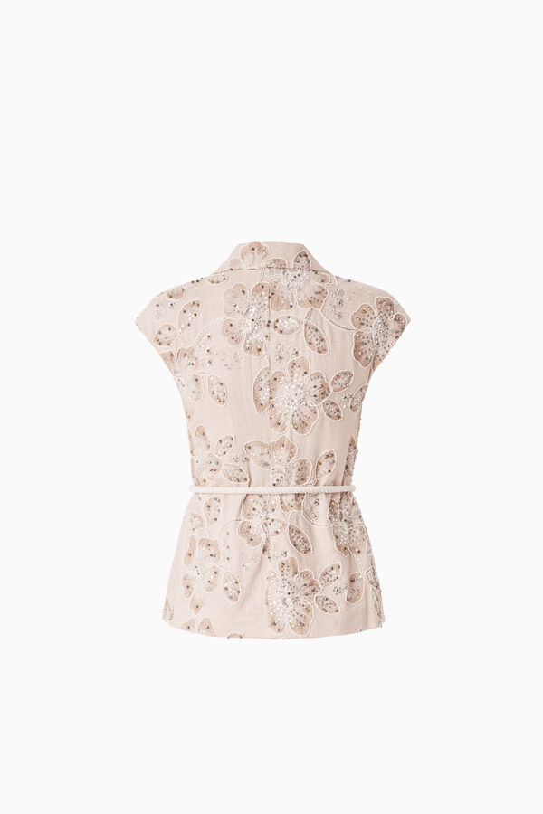 Giacca smanicata rricamata