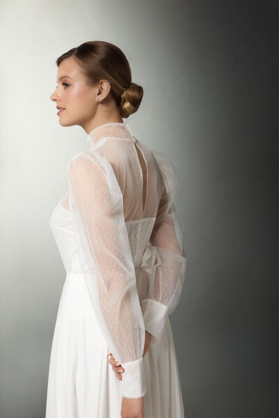 Camicia in tulle a pois