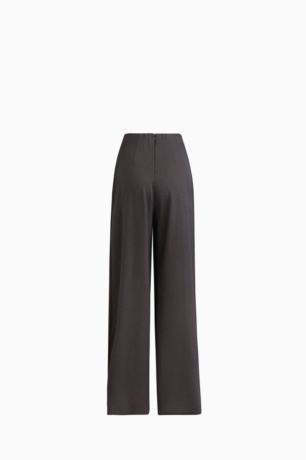 High-Waisted Punto Milano Twill Trousers