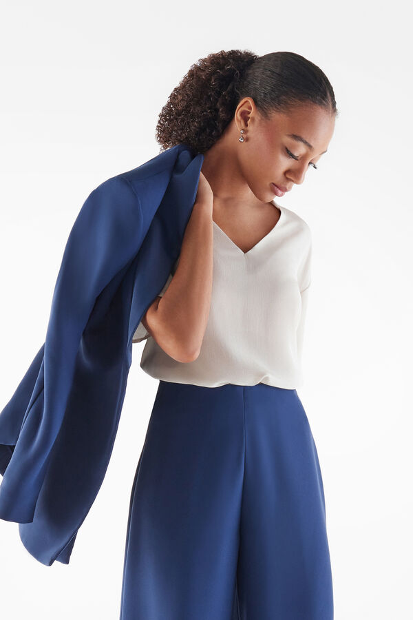 Silk V-neck T-shirt