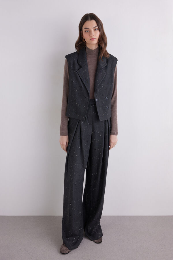 Lurex pinstripe waistcoat