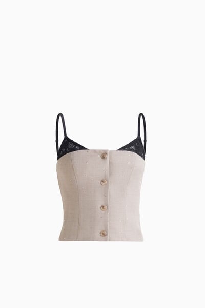 Top with lace bralette