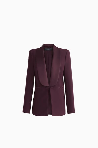 Blazer mit gl&auml;nzendem Revers