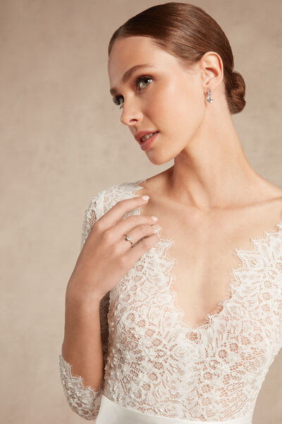 Lace Body with Three-Quarter Length Sleeves