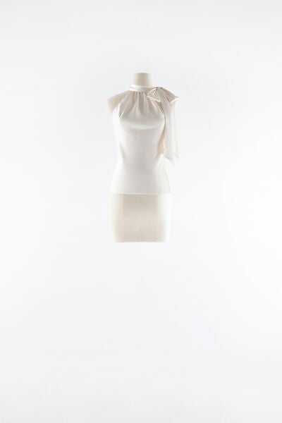 Camicia in raso con fiocco