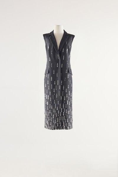 Gilet lungo ricamato