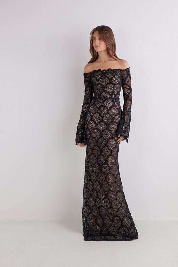 Vestido sirena bordado