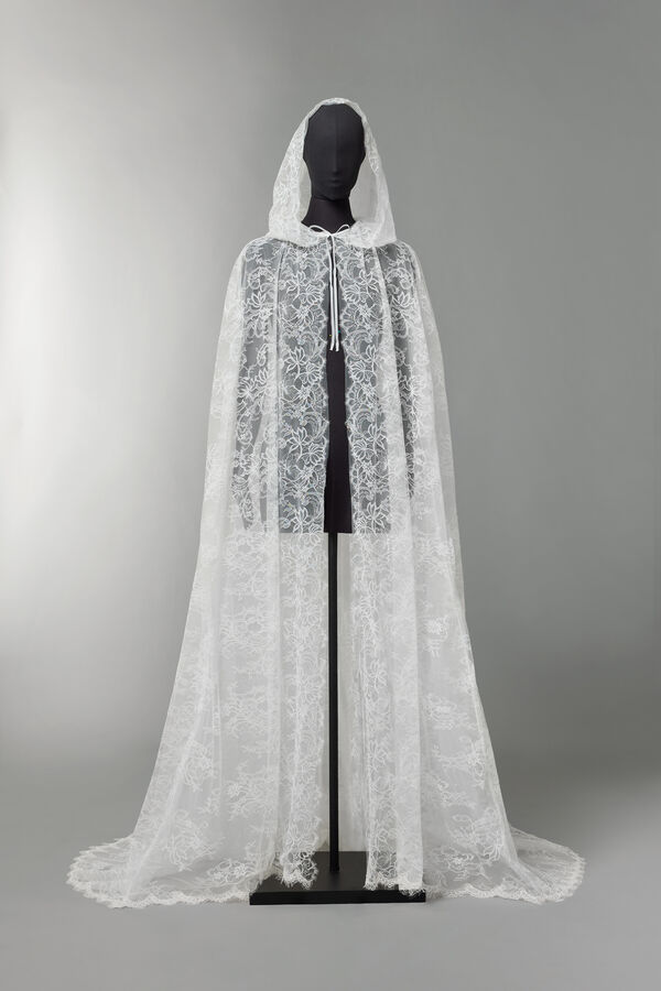 Lace cape with hood