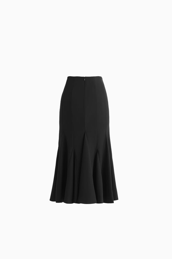 Crepe midi skirt