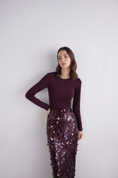 Camisola em L&atilde; Merino Gola Redonda