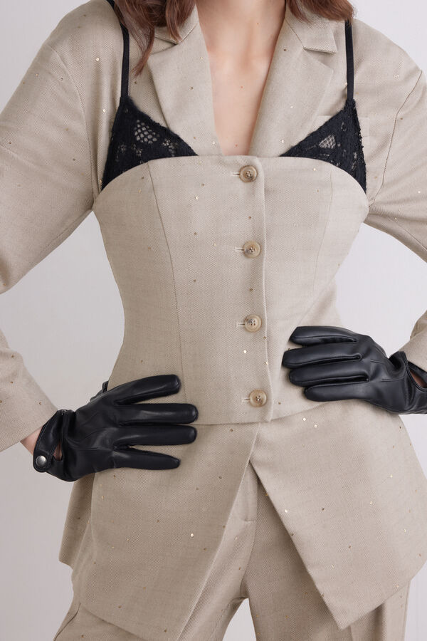 Faux leather gloves