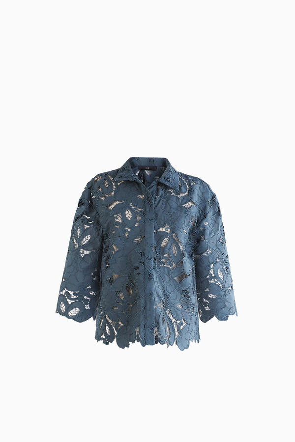 Camisa crop de macram&eacute;