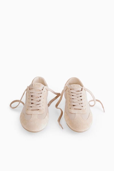 Sneakers In Raso e Pelle Scamosciata