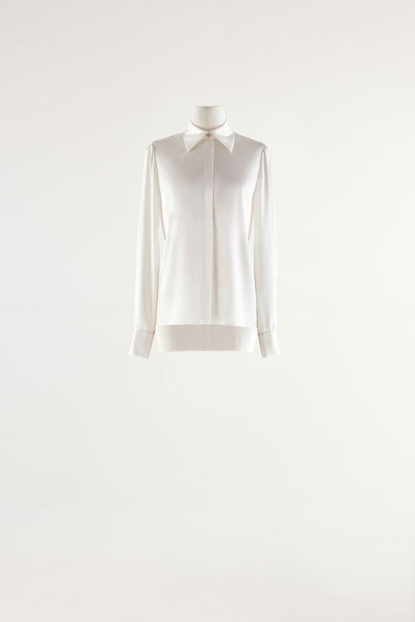 Camicia in raso con colletto