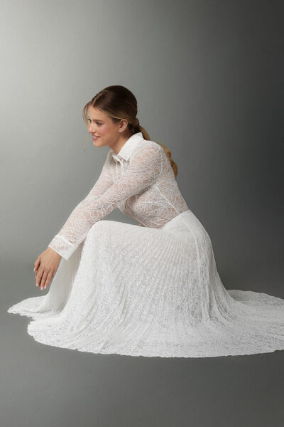 Plissé skirt in lace