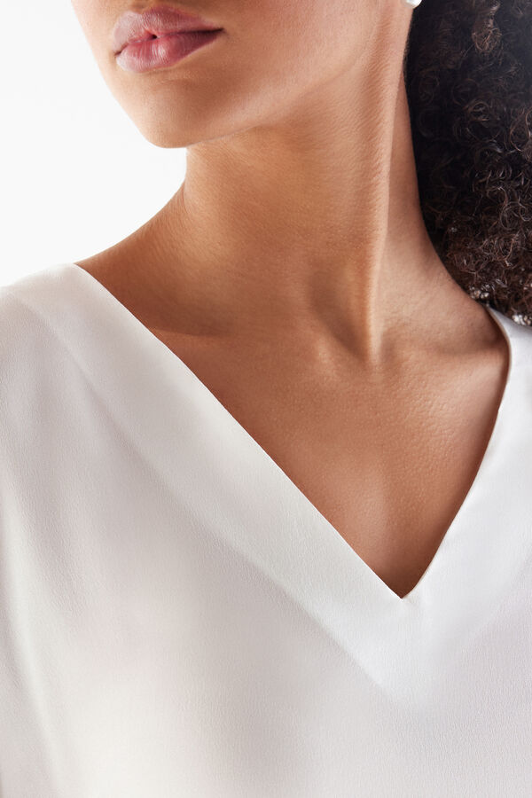 Silk V-neck T-shirt