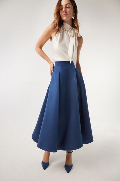 Midi Skirt in Satin