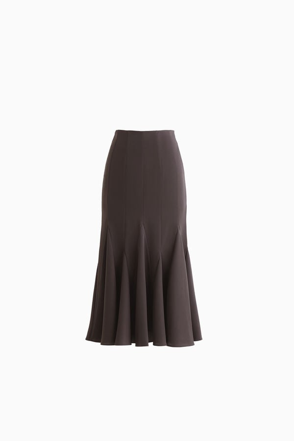 Crepe midi skirt