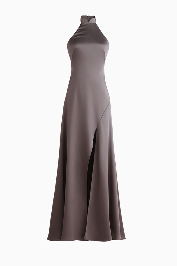 Langes Neckholderkleid aus Cr&ecirc;pe
