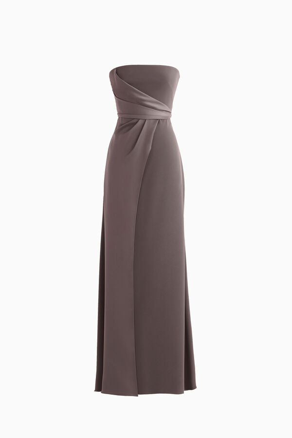 Vestido largo de sat&eacute;n