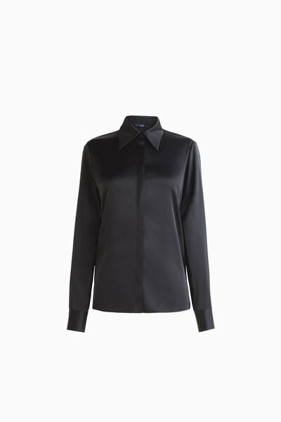 Camicia in raso con colletto