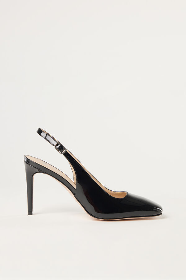 Patent leather slingbacks