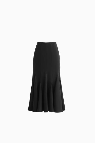 Crepe midi skirt