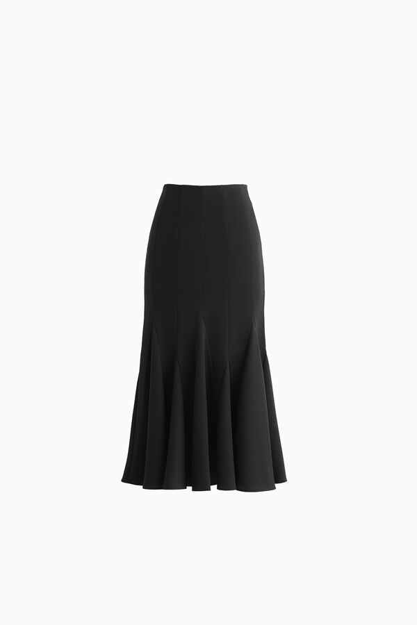 Crepe midi skirt