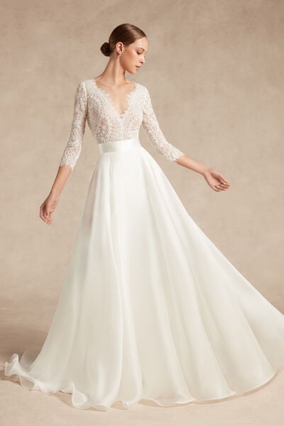 Lace Body with Three-Quarter Length Sleeves