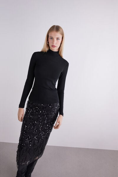 Rollkragenpullover aus Merinowolle