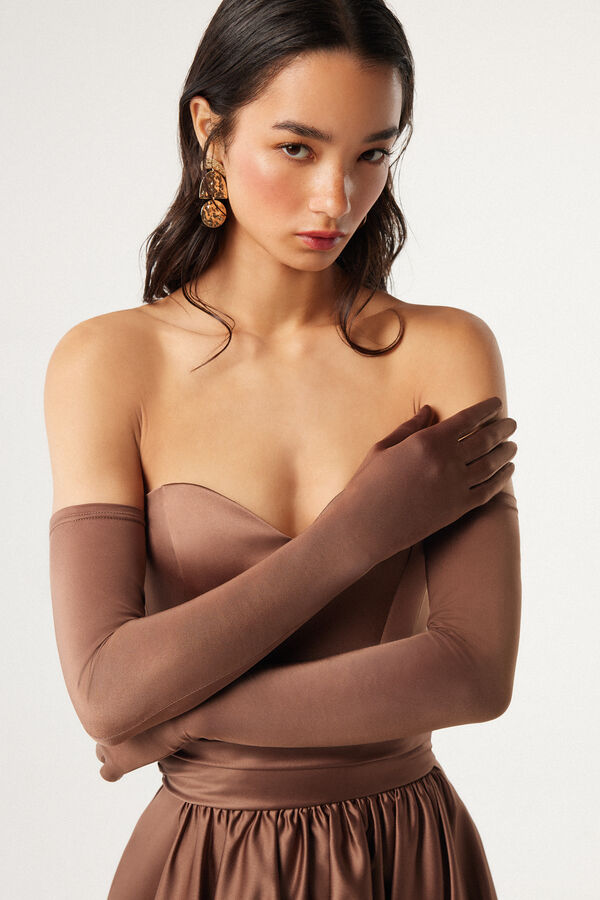 Satin gloves