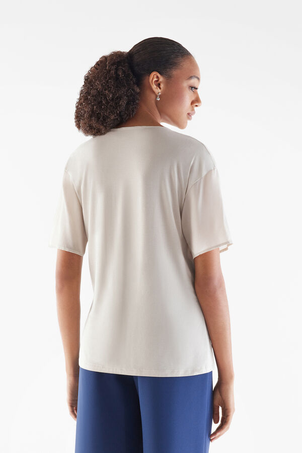 Silk V-neck T-shirt