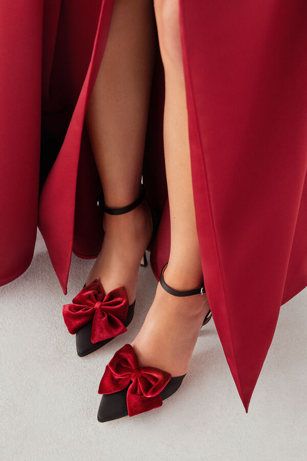 Clip scarpe con fiocco in velluto