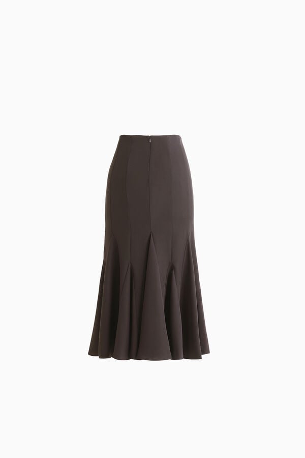 Crepe midi skirt