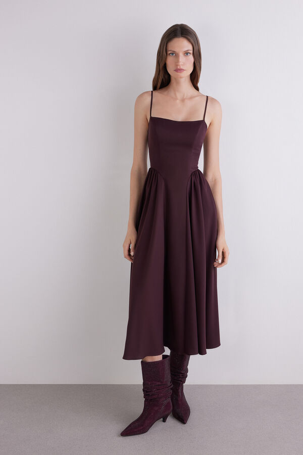 Midikleid mit gerafftem Rock