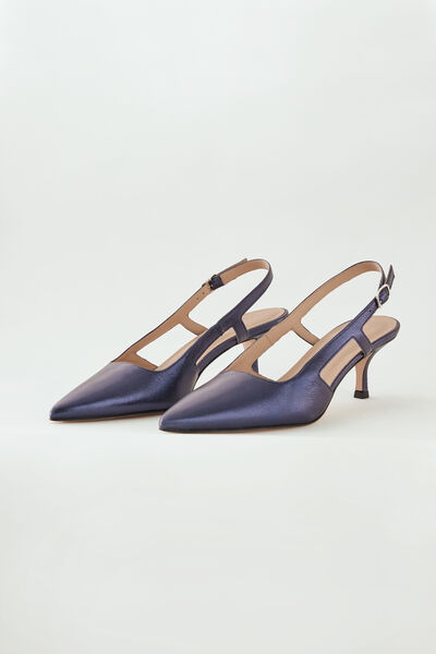 Slingback in pelle laminata