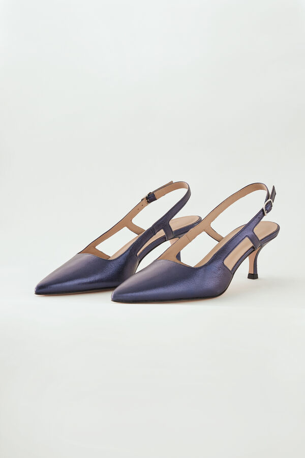 Slingback in pelle laminata