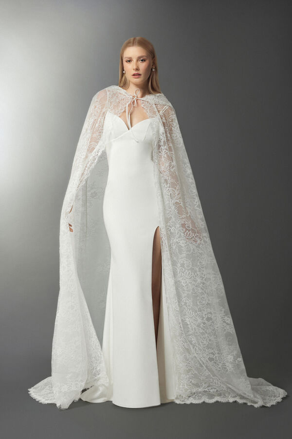 Lace cape with hood