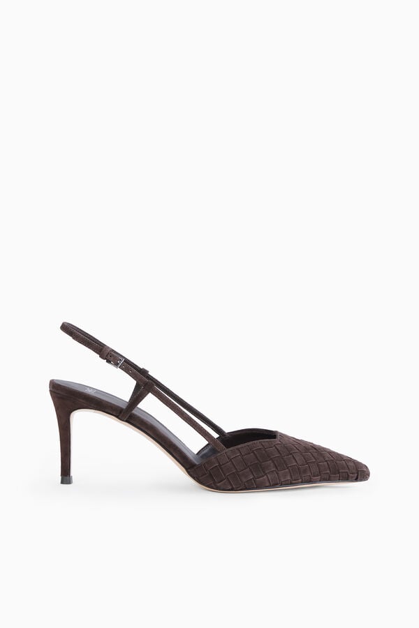 Slingback en cuir tress&eacute;